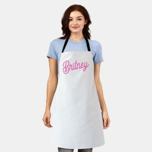 Modern Hot Pink  Personalised Monogram and Name  Apron