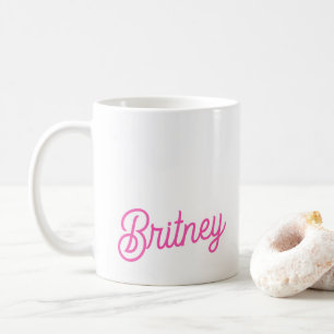 Modern Hot Pink Personalised Monogram and Name Coffee Mug