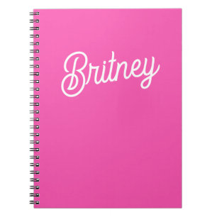 Modern Hot Pink Personalised Monogram and Name Notebook