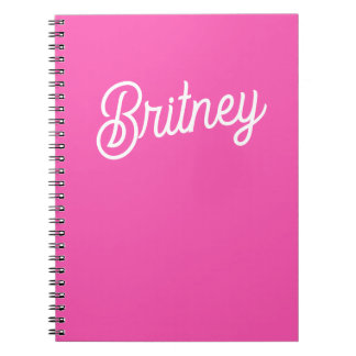 Modern Hot Pink  Personalised Monogram and Name  Notebook