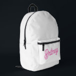 Modern Hot Pink  Personalised Monogram and Name  Printed Backpack<br><div class="desc">Introducing our Modern Hot Pink Personalised Monogram and Name Printed Backpack, the perfect blend of style and functionality for your everyday needs. This backpack features a bold hot pink design, personalised with your monogram and name, making it a standout accessory. Ideal for school, work, travel, or casual outings, it combines...</div>