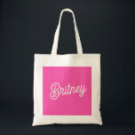 Modern Hot Pink  Personalised Monogram and Name  Tote Bag<br><div class="desc">Introducing our Modern Hot Pink Personalised Monogram and Name Tote Bag, a vibrant and stylish accessory for any occasion. This tote bag features a striking hot pink design, personalised with your monogram and name for a unique touch. Ideal for daily use, shopping, or as a chic carry-all for your essentials,...</div>