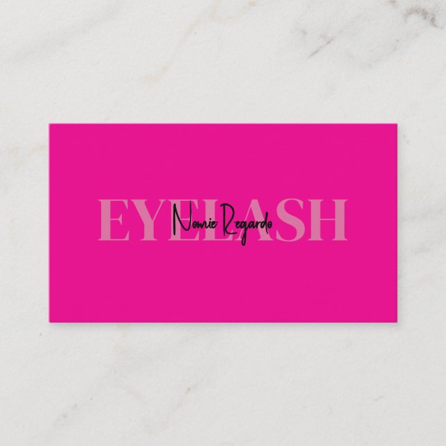 Modern Hot Pink Salon Business Card  (Front)