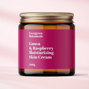 Modern hot pink waterproof cosmetics jar label