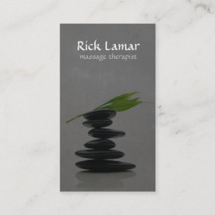 Modern Hot Stone Massage Therapist Business Card