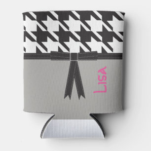 Modern Houndstooth Can Cooler