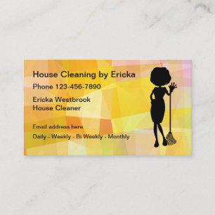Modern House Cleaning Business Cards