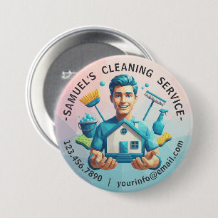 Modern House Cleaning Maid Service Housekeeping 7.5 Cm Round Badge