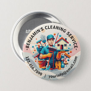 Modern House Cleaning Maid Service Housekeeping 7.5 Cm Round Badge