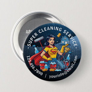 Modern House Cleaning Maid Service Housekeeping 7.5 Cm Round Badge