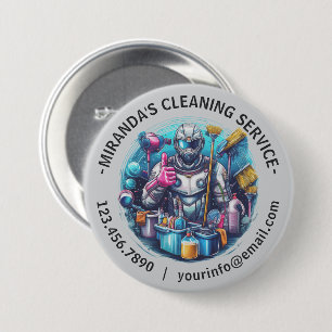 Modern House Cleaning Maid Service Housekeeping 7.5 Cm Round Badge