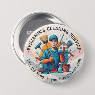 Modern House Cleaning Maid Service Housekeeping 7.5 Cm Round Badge