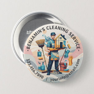 Modern House Cleaning Maid Service Housekeeping 7.5 Cm Round Badge