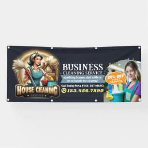 Modern House Cleaning Maid Service Housekeeping Banner