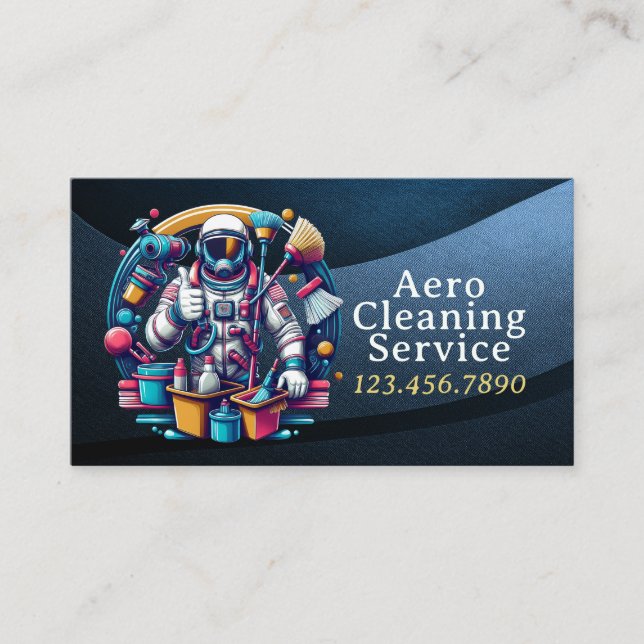Modern House Cleaning Maid Service Housekeeping Business Card (Front)
