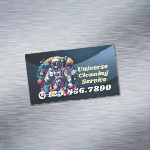Modern House Cleaning Maid Service Housekeeping Magnetic Business Card
