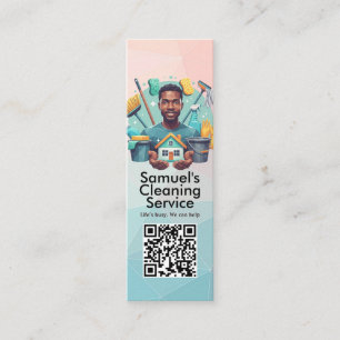 Modern House Cleaning Maid Service Housekeeping Mini Business Card