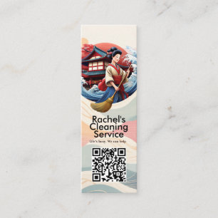 Modern House Cleaning Maid Service Housekeeping Mini Business Card