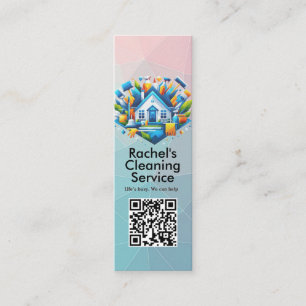 Modern House Cleaning Maid Service Housekeeping Mini Business Card