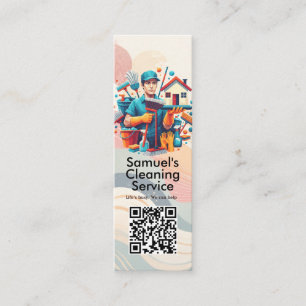 Modern House Cleaning Maid Service Housekeeping Mini Business Card