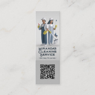Modern House Cleaning Maid Service Housekeeping Mini Business Card