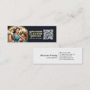 Modern House Cleaning Maid Service Housekeeping Mini Business Card