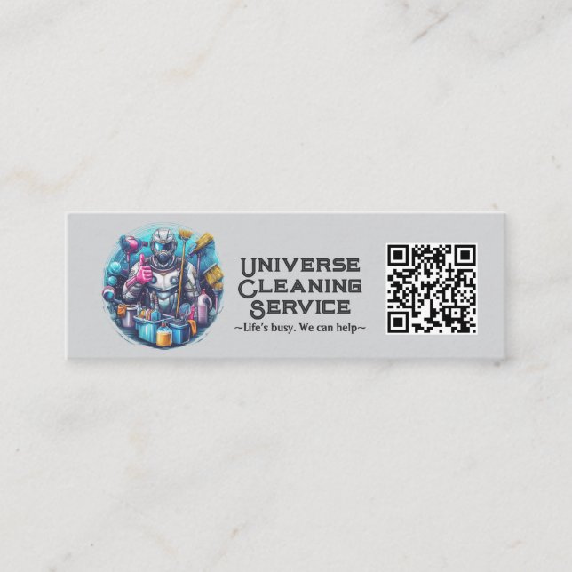 Modern House Cleaning Maid Service Housekeeping Mini Business Card (Front)