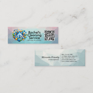 Modern House Cleaning Maid Service Housekeeping Mini Business Card