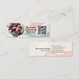 Modern House Cleaning Maid Service Housekeeping Mini Business Card