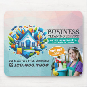 Modern House Cleaning Maid Service Housekeeping Mouse Pad