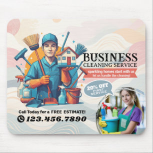 Modern House Cleaning Maid Service Housekeeping Mouse Pad