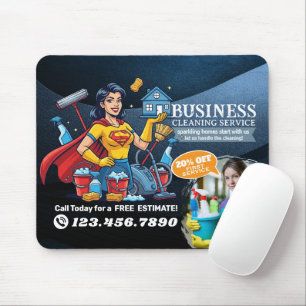 Modern House Cleaning Maid Service Housekeeping Mouse Pad