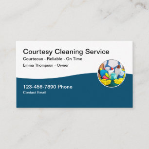 Modern House Cleaning Service Business Card