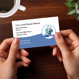 Modern House Cleaning Services Business Card