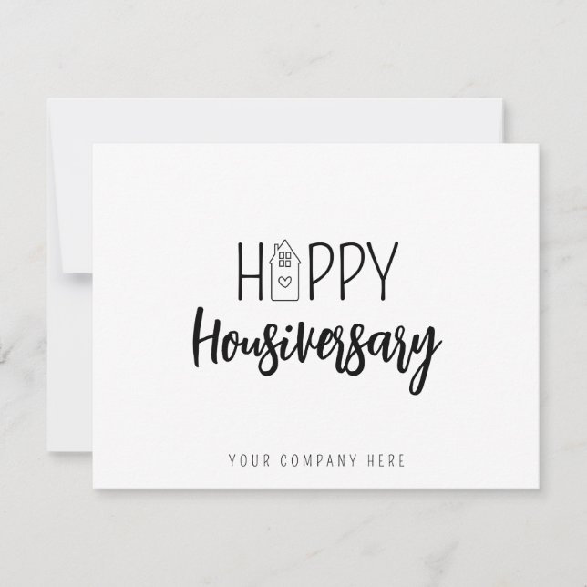 Modern House Icon Happy Housiversary Card (Front)