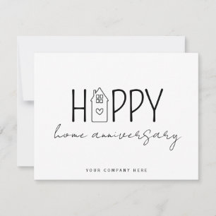 Modern House Lettering Home Anniversary Card