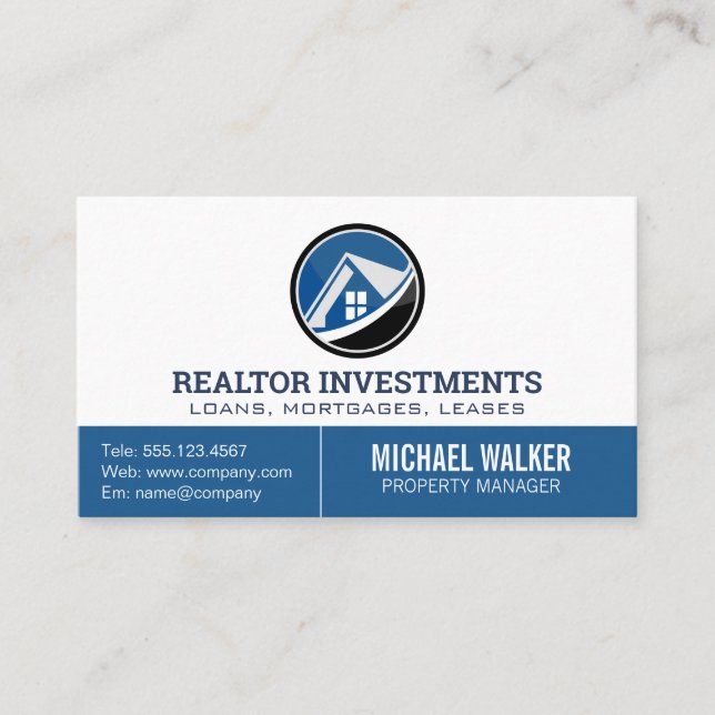Modern House Logo Business Card (Front)