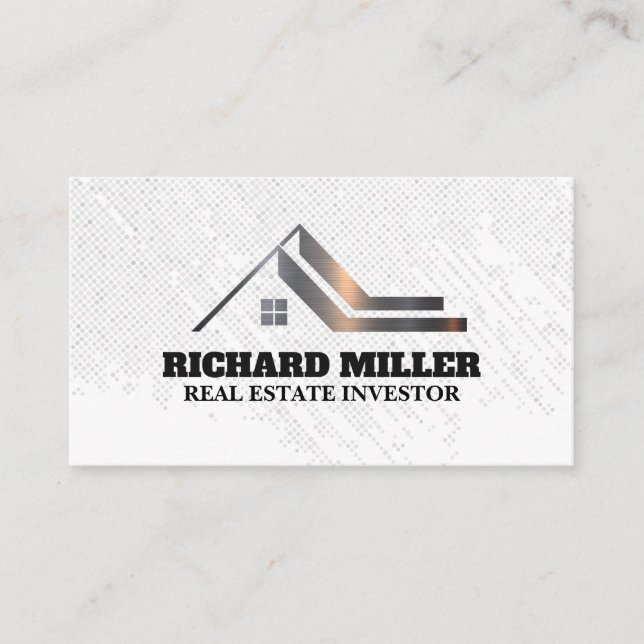 Modern House Logo | Real Estate Business Card (Front)