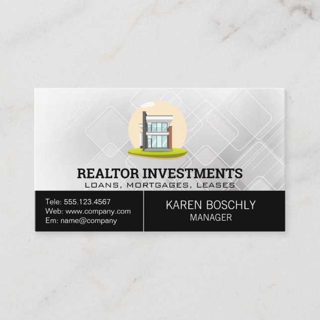 Modern House | Mortgage House Real Estate Business Card (Front)