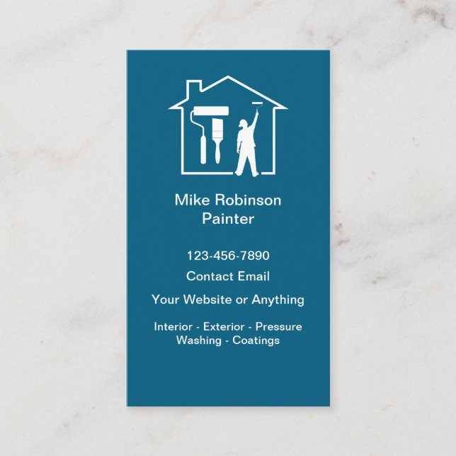 Modern House Painter Business Cards Design (Front)
