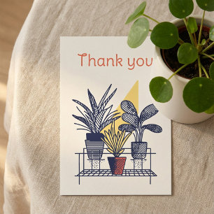 Modern house plant Botanical Thank You Card
