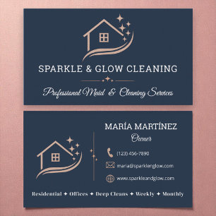 Modern Housekeeping and Cleaning Services Business Card