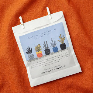 Modern Houseplant Thank You Wedding Favour Bag