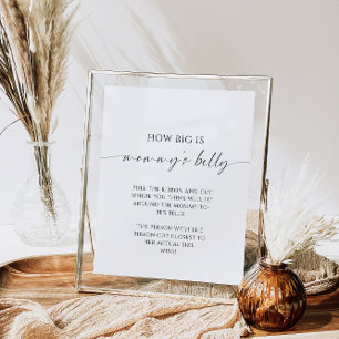 Modern How Big is Mummy's Belly Baby Shower Game Poster