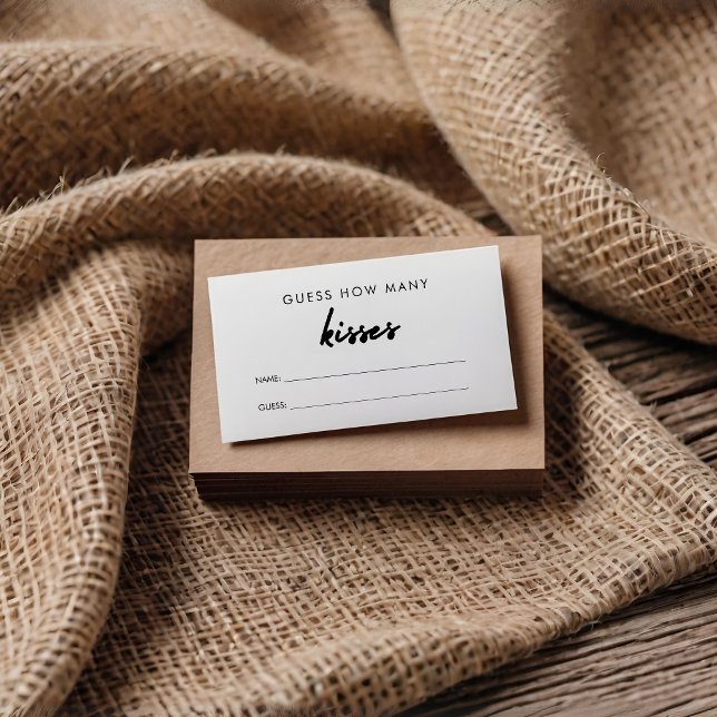 Modern How Many Kisses Bridal Shower Game Card (Creator Uploaded)
