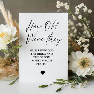 Modern How Old were they bridal Shower Game sign