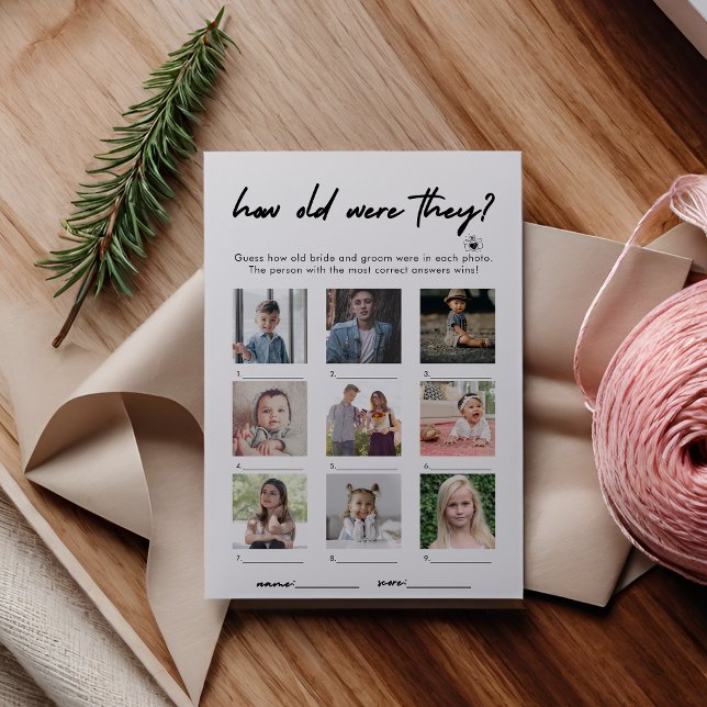 Modern How Old Were They Photo Game Card (Creator Uploaded)