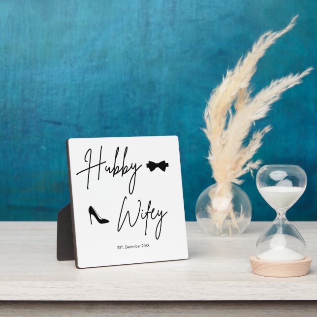 Modern Hubby & Wifey Name Sign – Est. Date Plaque (Insitu)