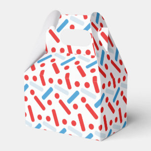 Modern Huge Red Blue Sprinkles Birthday Party Favour Box