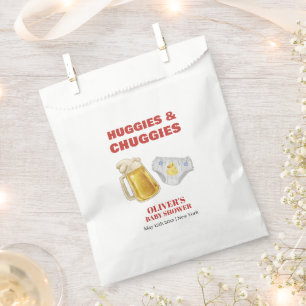 Modern Huggies Chuggies Beer Diaper Baby Shower Favour Bags